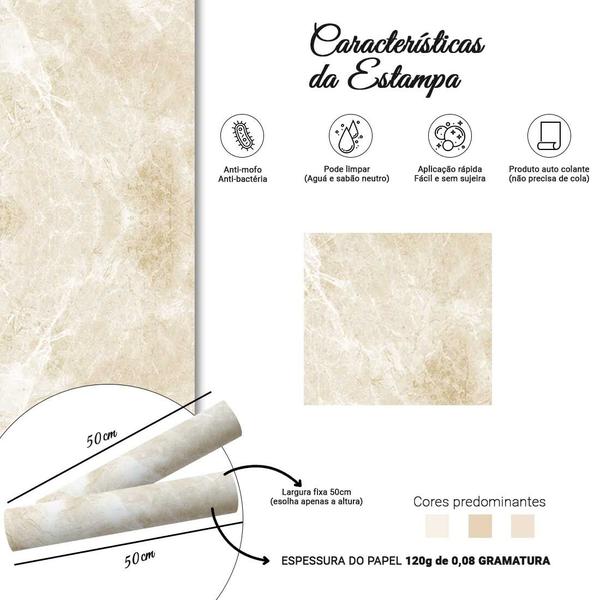 Imagem de Papel de Parede Mod 1 Marble Bege Vinilico