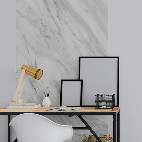 Imagem de Papel De Parede Painel 3D Mármore Carrara Branco 1M