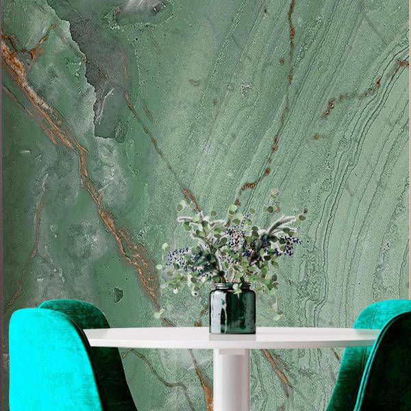 Imagem de Papel De Parede Painel 3D Mármore Carrara Verde Claro 2M