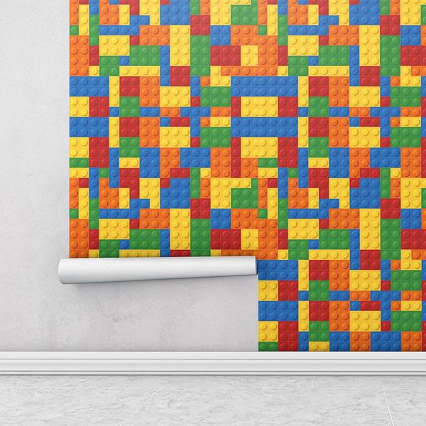 Imagem de Papel de Parede Para Quarto E Sala lego coloridos 1 Metro