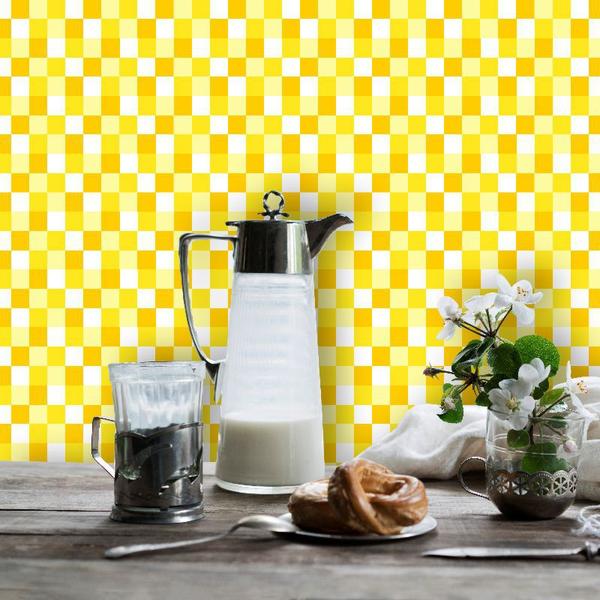 Imagem de Papel de Parede Pastilhas em Amarelo