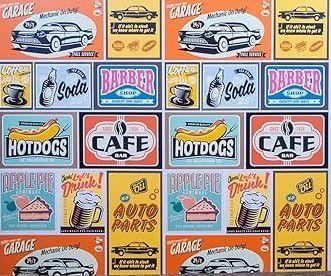 Imagem de Papel de Parede Retro Coffee Adesivo Autocolante Resistente Lavável Copa Cozinha Área Gourmet