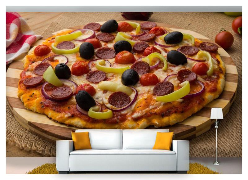 Imagem de Papel De Parede Rodízio Pizza Gourmet 3D Al141