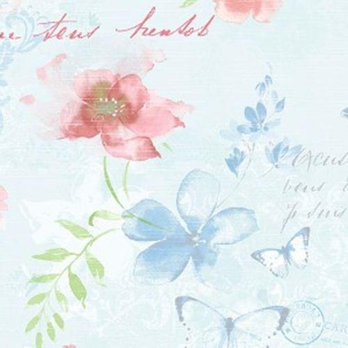 Imagem de Papel De Parede Romântico Abby Rose 3 Floral Azul Ab42433