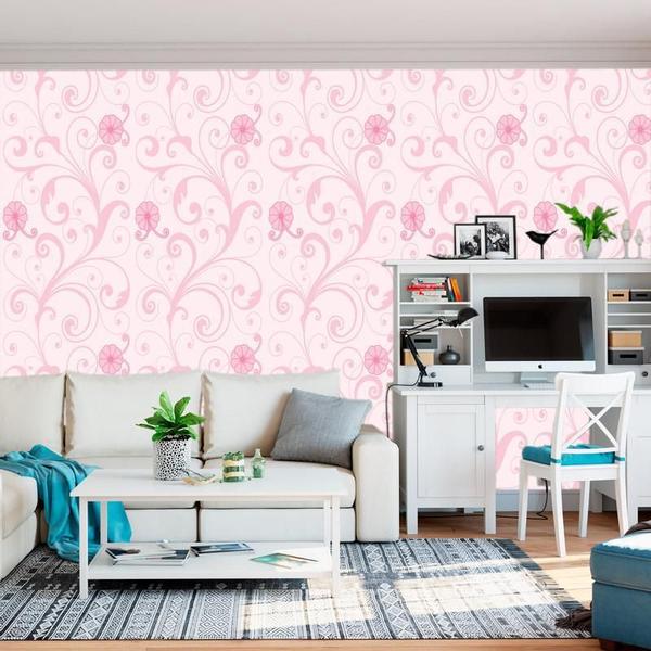 Imagem de Papel De Parede Rosas Claras Sala Quarto Adesivo Lavavel