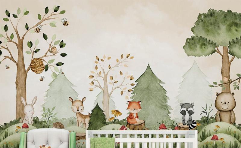 Imagem de Papel De Parede Safári Bosque Raposinha Infantil M²