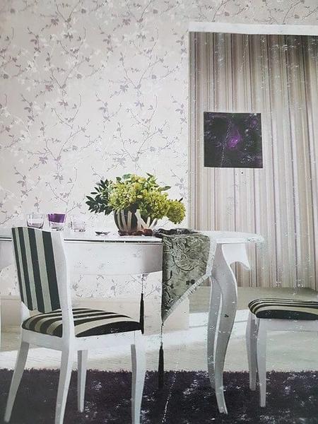 Imagem de Papel De Parede Simpatia 1716 Floral Folhas Bege Cinza Azul Boradecor