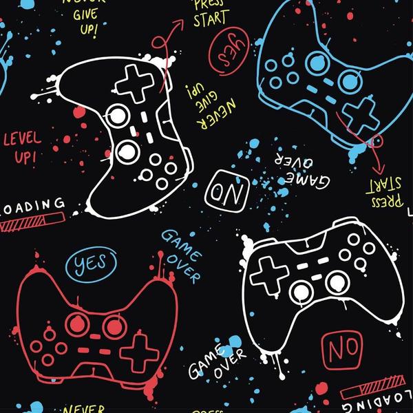 Imagem de Papel De Parede Temático Gamer Com Controles - 2,50x0,50m