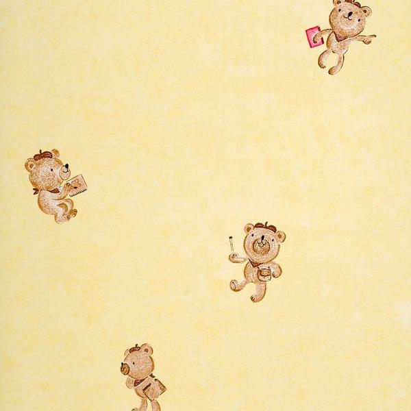 Imagem de Papel de Parede Texturizado Infantil Ursinhos Happy World (0,53m x 10m)