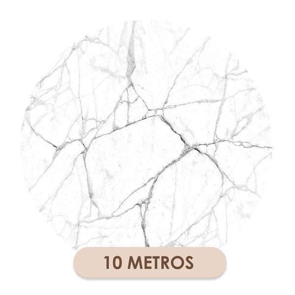 Imagem de Papel de Parede Vinílico Autoadesivo Lavável Mármore Marmorizado Branco Cinza Decoração Moderna Cozinha Banheiro Lavabo