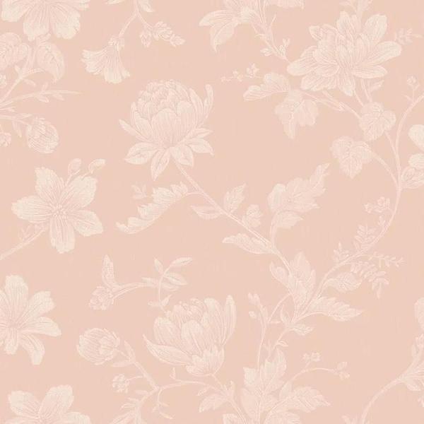 Imagem de Papel de Parede Vinílico Contemporâneo Romântico Floral Rosa 4128