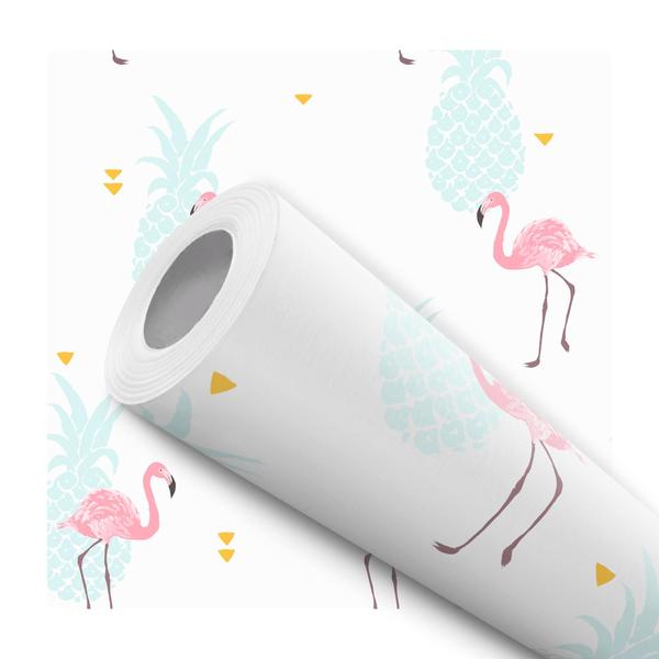 Imagem de Papel De Parede Vinílico Flamingo Rosa Cozinha e Quarto 10m