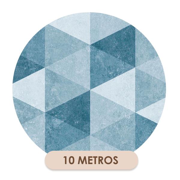 Imagem de Papel De Parede Vinílico Geométrico Azul Triangular Sala Quarto 10m