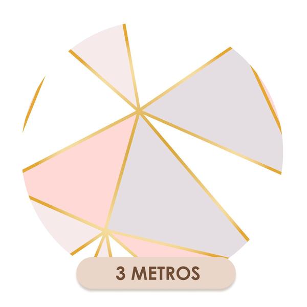 Imagem de Papel De Parede Vinílico Geométrico Roxo E Rosa Gold Quarto e Sala 