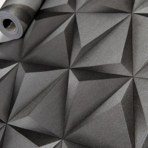 Imagem de Papel De Parede Vinilico Lavavel Geometrico Cinza Degrade 3d