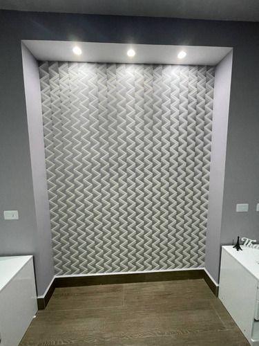 Imagem de Papel De Parede Vinilico Lavavel Zig Zag Chevron Cinza 3d