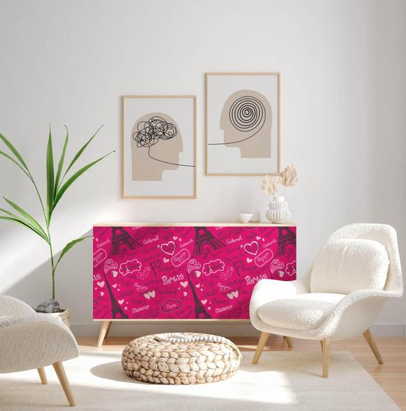 Imagem de Papel De Parede Vinílico Menina Paris Rosa Pink Teen Quarto  5m