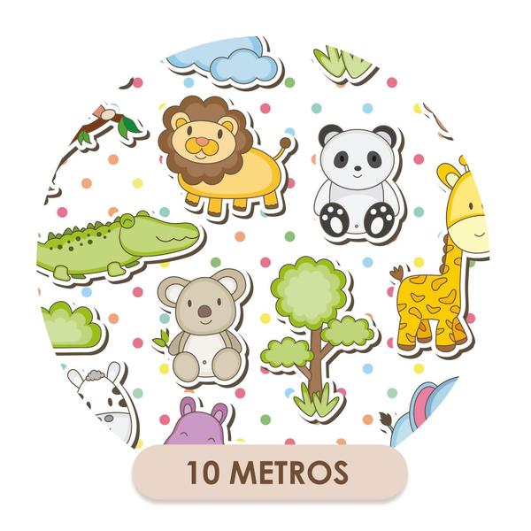 Imagem de Papel de Parede Vinílico Safari Animais Infantil Quarto Sala 10m