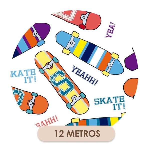 Imagem de Papel de Parede Vinílico Skate Skateboard Colors  Quarto Teen 12m