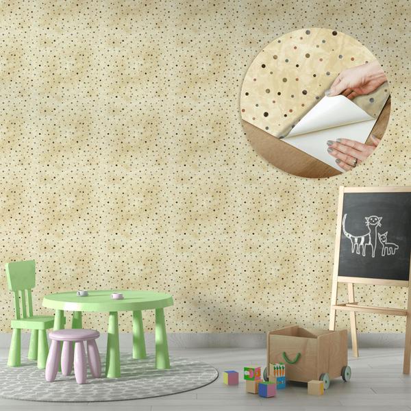 Imagem de Papel de Parede Vinílico Terrazzo Bege Quarto Infantil 12m