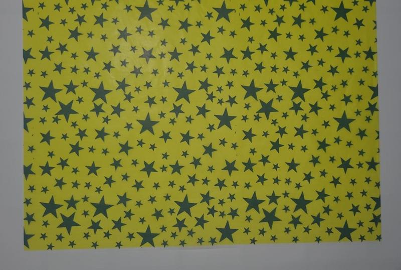 Imagem de Papel de Seda 50x70 cm  Pacote C/50 Unidades  - ESTRELA VERDE E AMARELA