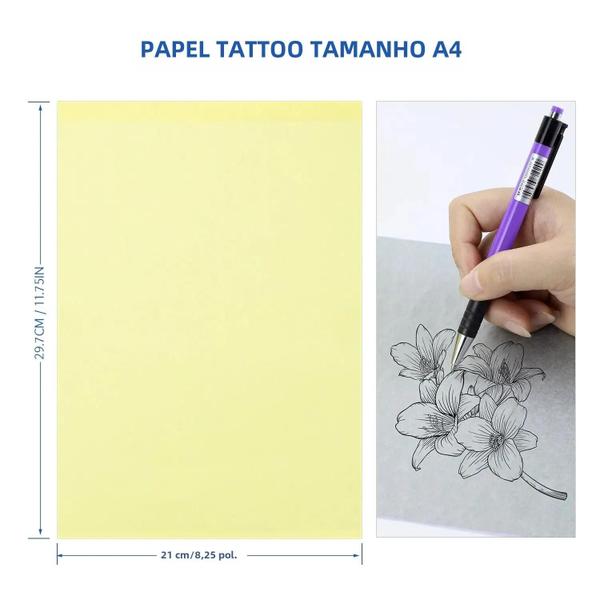 Imagem de Papel de Transferência para Tatuagem A4 - 50 Peças - Alta Qualidade