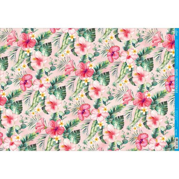 Imagem de Papel Decoupage Floral Tropical Pd-1027 34,3x49 Litoarte