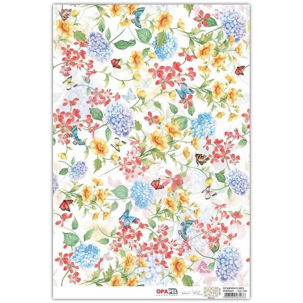 Imagem de Papel Decoupage Opapel Opa 30x45 Flores Diversas I 3188