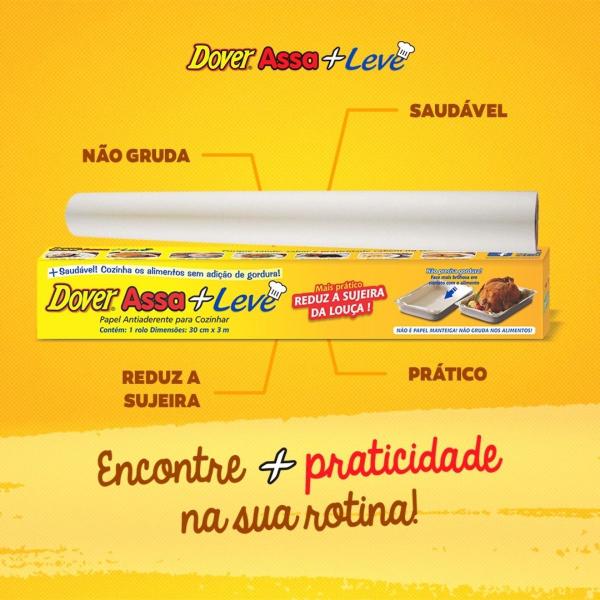 Imagem de Papel Dover Assa+leve Antiaderente 30cm X 3m - Kit Com 3 Un