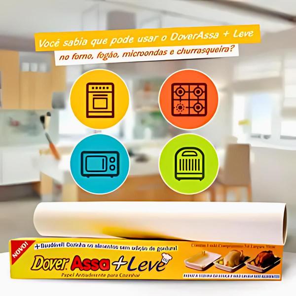 Imagem de Papel Dover Assa+leve Antiaderente 40cm X 3m - Kit Com 3 Un