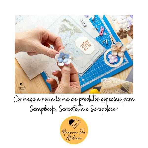 Imagem de Papel Especial para Scrapbook Azul Petróleo 220grs 6 Folhas