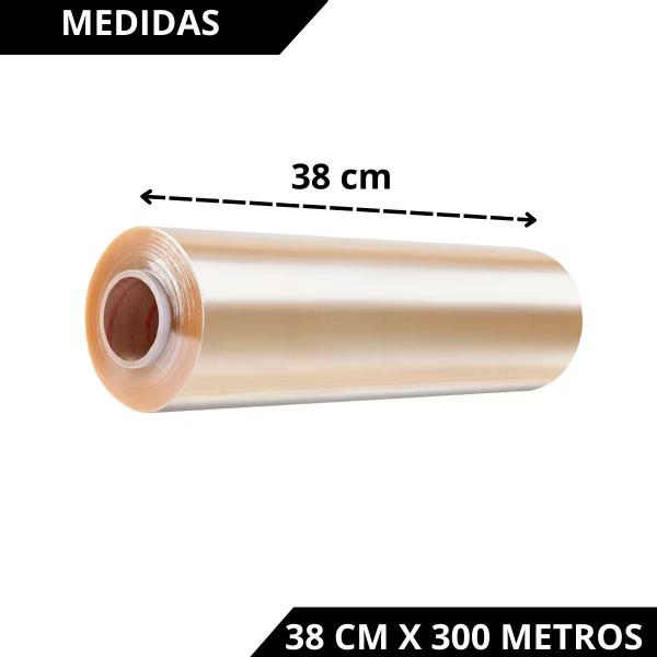 Imagem de Papel Filme Bobina Rolo Plastico Pvc - 38cm X 300m x 450 N9