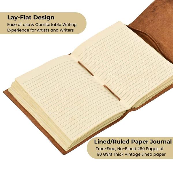 Imagem de Papel forrado Journal LEATHER VILLAGE com capa de couro A5