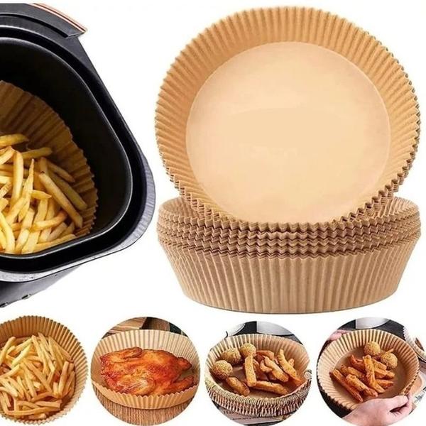 Imagem de Papel Forro Air Fryer Antiaderente Descartável Com 50 Pcs