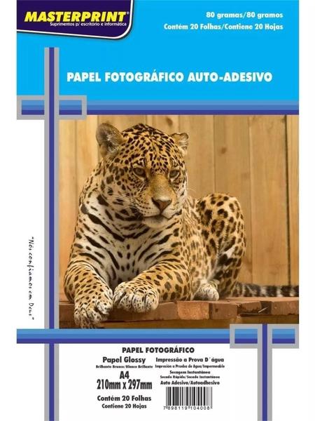 Imagem de Papel Foto Adesivo A4 Glossy 80g 20 Folhas Masterprint