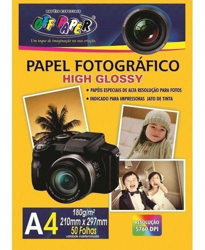 Imagem de Papel Foto Fotográfico A4 180g Brilhante C/ 100 Folhas