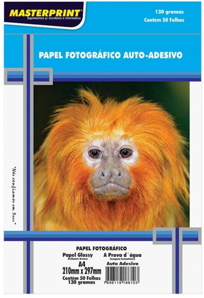 Imagem de Papel Fotográfico 130g - A4 - Auto Adesivo - 50 Folhas MasterPrint