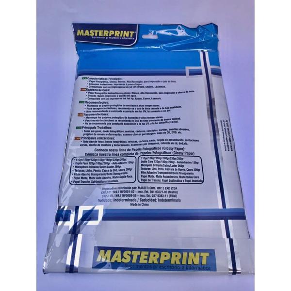 Imagem de Papel Fotográfico 180g A4 100 folhas Glossy Resistente a Água - Masterprint