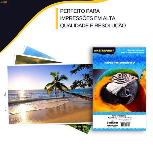 Imagem de Papel Fotográfico 180g Brilhante Glossy 50 Folhas