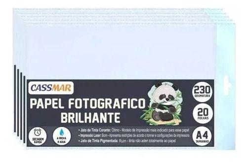 Imagem de Papel Fotográfico 230g Brilhante A4 210x297mm Cassmar 100Fls