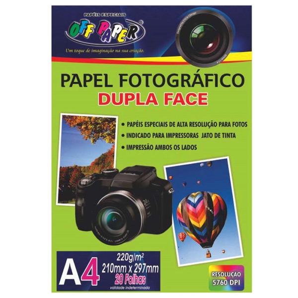 Imagem de Papel Fotográfico A4 Dupla Face 220g Off Paper 20 Folhas