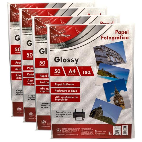 Imagem de Papel Fotográfico A4 Glossy 180g 50 Folhas