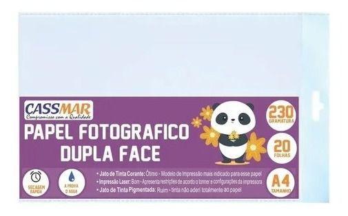 Imagem de Papel fotográfico dupla face 230g Cassmar 20 fls