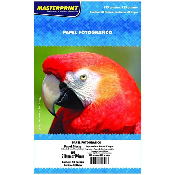 Imagem de Papel Fotográfico Glossy A4 135g c/50fls Masterprint