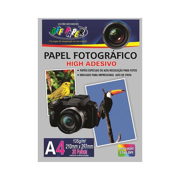 Imagem de Papel Fotográfico High Adesivo A4 135g 20 Folhas Off Paper