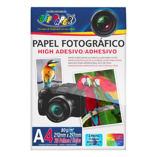 Imagem de Papel Fotografico High Adesivo A4 20 Folhas 80G Off Paper