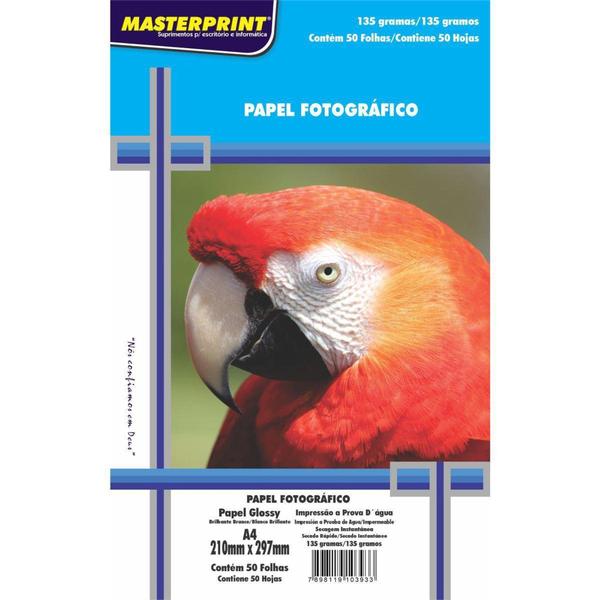 Imagem de Papel fotografico inkjet a4 glossy 135g pct.c/50 - MASTERPRINT