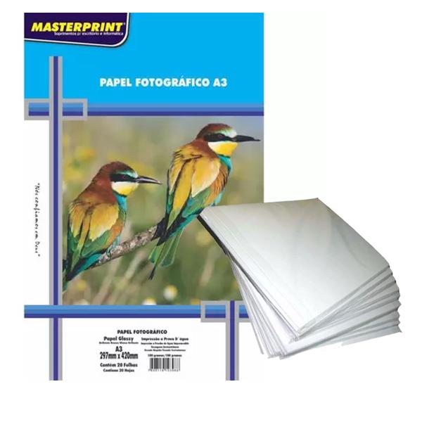 Imagem de Papel Fotográfico Master Print Dupla Face 180G A3 20 folhas