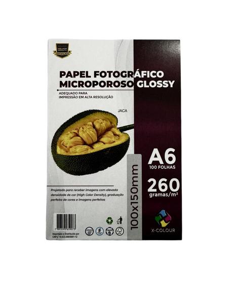 Imagem de Papel fotográfico  microporoso glossy  A6 260g/m2 1000 folhas x-colour