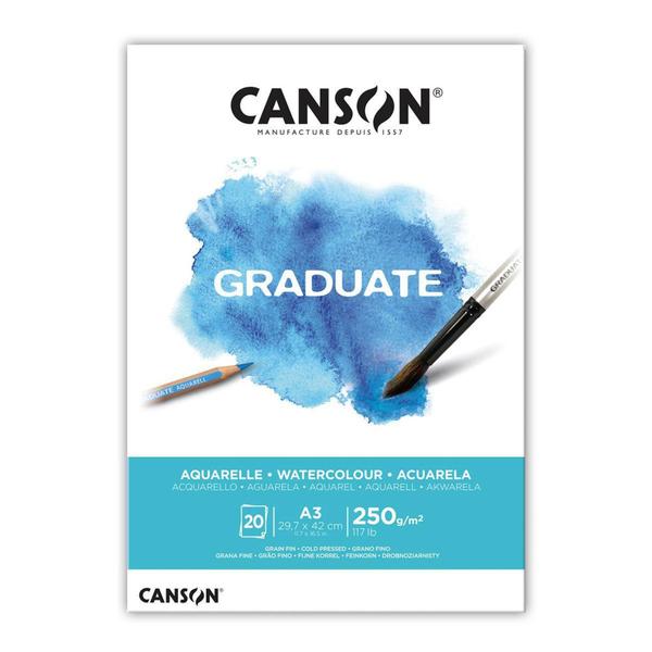 Imagem de Papel Graduate Aquarela bloco 20 folhas 250g A3 - Canson